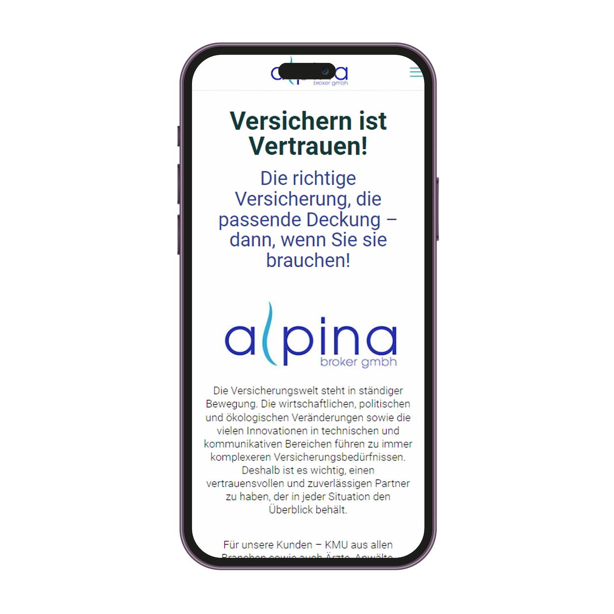 Webdesign Bülach - Referenz Mobile